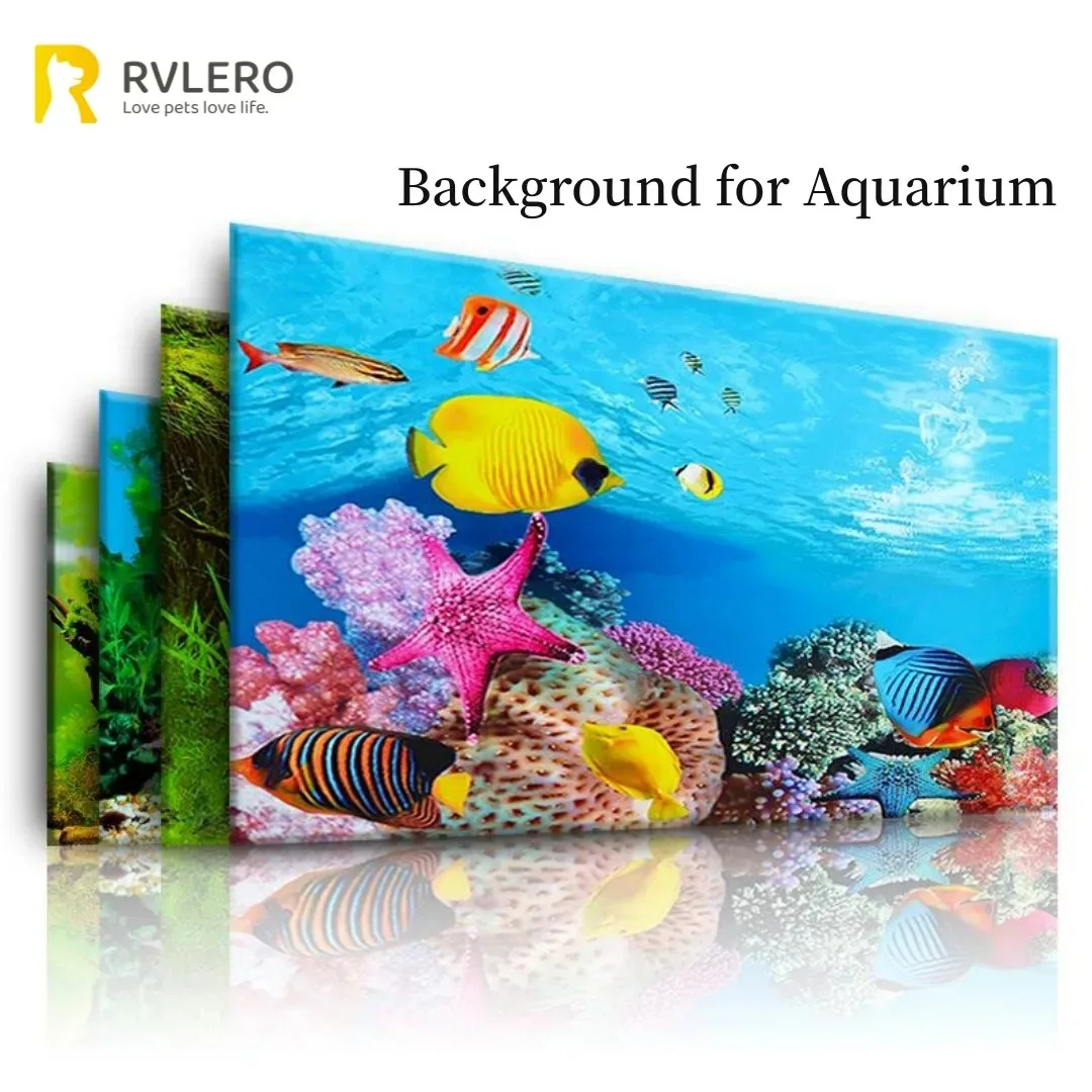 

Background Aquarium 3D Sticker Poster Decoration Fish Tank Ocean Plants Double-sided Landscape Aquarium Ornament Accessories