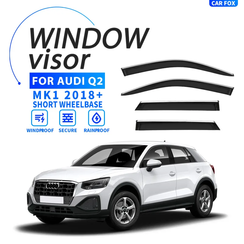 

For AUDI Q2 Q2L 2018-2022 Plastic Window Visor Vent Shades Sun Rain Deflector Guard 4PCS/SE