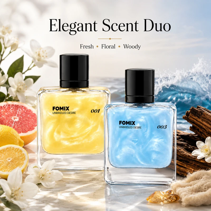FOMIX 2PCS Men's Perfume Set, Long Lasting Fresh Ocean & Warm Seductive Eau De Parfum Spray, Citrus Floral Musk Woody Cologne, Day Night Portable Fragrance Gift for Him view 8