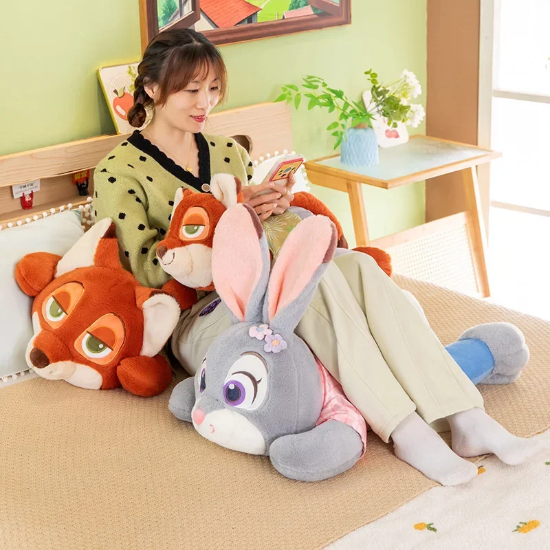 

New Disney 45/80cm Cute Zootopia Judy Nick Plush Toy Stuffed Animal Kids Birthday Xmas Gift for Girls Soft Doll Pillow Present