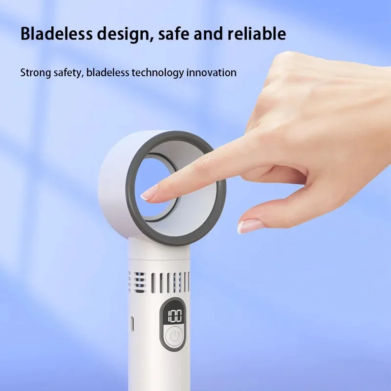 100 Level Bladeless Fan Intelligent Digital Display High-speed Bladeless Portable USB Charging High Wind Power Home 2026 New ﻿ image 2