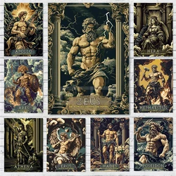 Greek Mythology Gods Poster Ancient Greek Art Vintage Prints Canvas Painting Wall Art Pictures Home Room Mythology Decoration