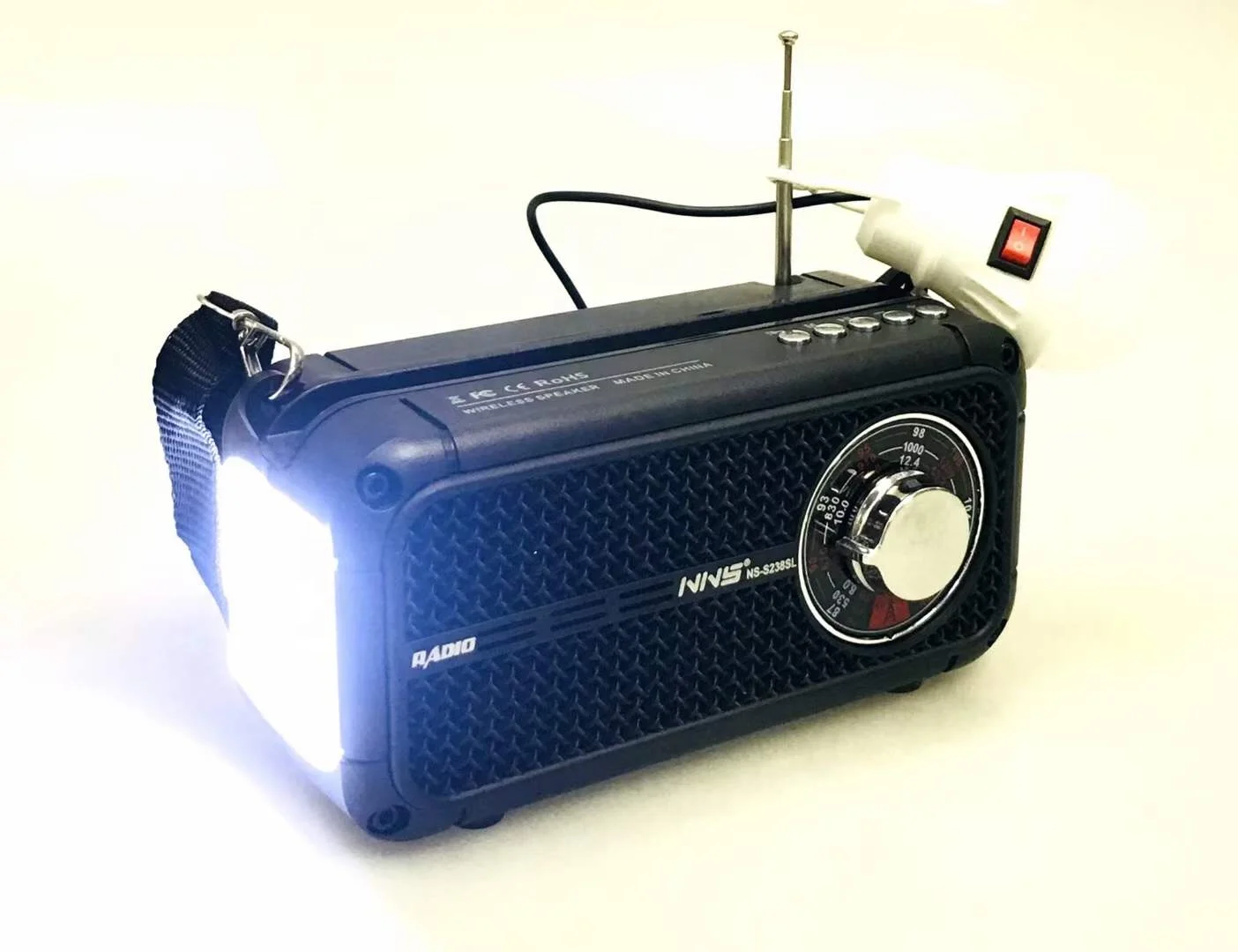 NNS S238SL Rechargeable Radio Blue tooth Speaker With USB SD TF Mp3 Player With Solar With Light