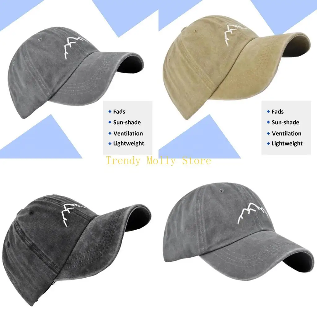 

N5KB Бейсболки для девочек с вышивкой Горный козырек Шляпа Подростковая уличная солнцезащитная шляпа