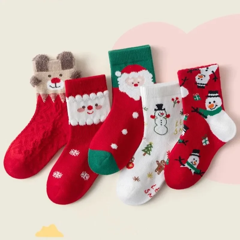 

Kids Children's Socks for Girls Boys 1-12 y Non-slip Print Cotton Toddler Baby Christmas Socks for Infant Short Socks Clothing