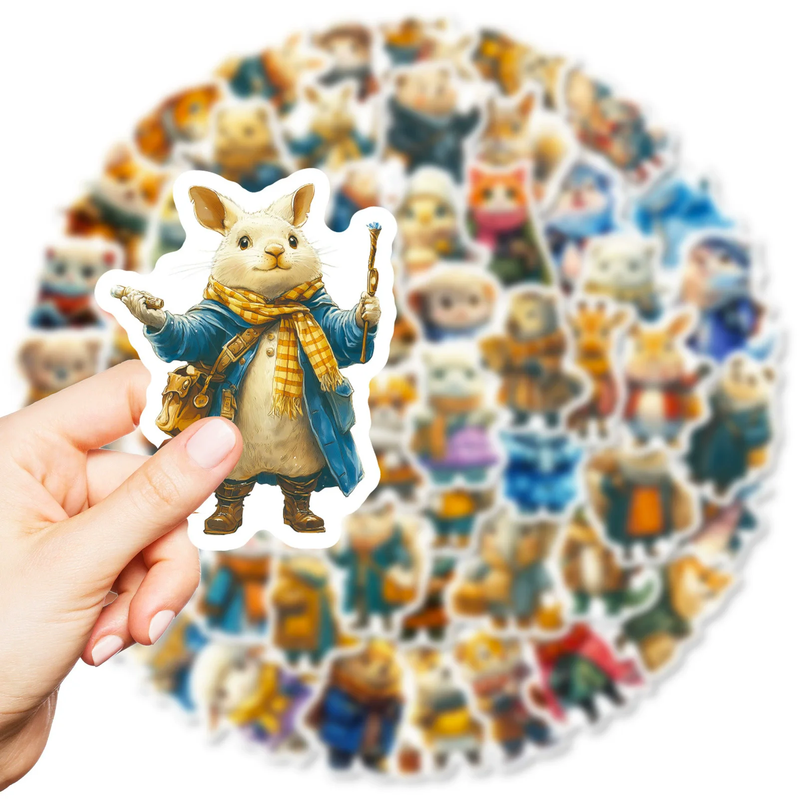 56 Buah/Set Stiker Hewan Menggemaskan - Stiker Tahan Air Tema Musim Dingin Dekorasi DIY Gaya Jepang untuk Koper Laptop