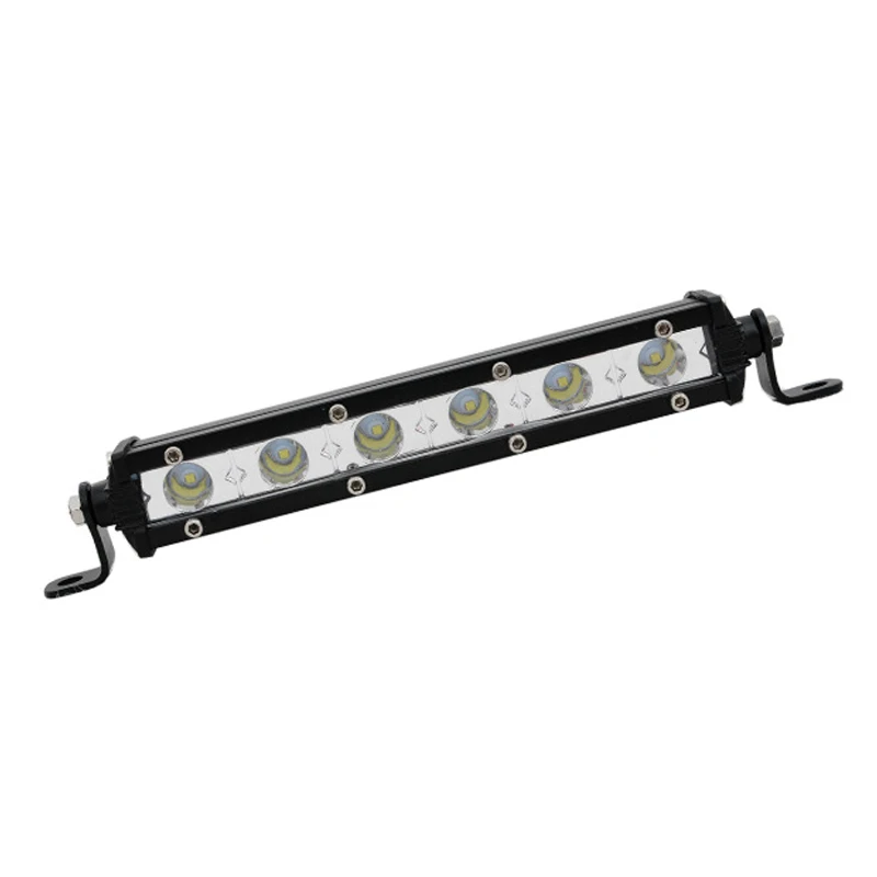 18W Ultra Dunne Slanke Enkele Rij Led Licht Bar 6d Werk Licht Bar Voor Offroad Truck Jeep 12V 24V Witte Amber Lamp