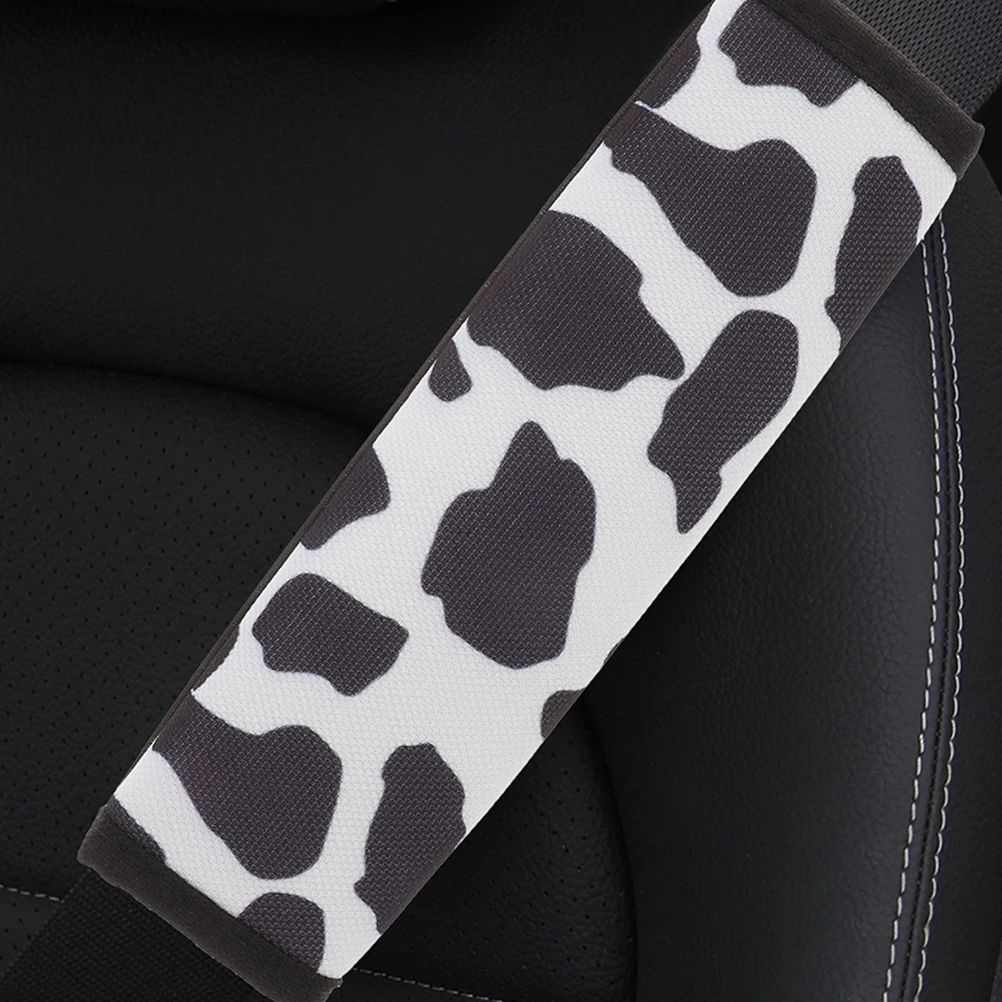 

3Pcs Shoulder Pads Cow Print Car Accessories Polyester Comfort Driving Covers Adults Motorcycle Gear