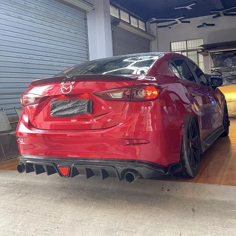 For Mazda 3 Axela diffusore body kit Rear Bumper Diffuser Spoiler Lip Trunk Wing Body Kit Splitter Cover Trim