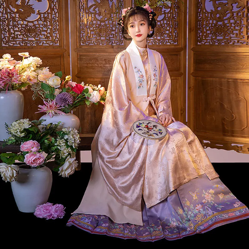 Original Han fu Horse Face Skirt Ming Hanfu Women's Hanfu Collar And Large Sleeves Coat