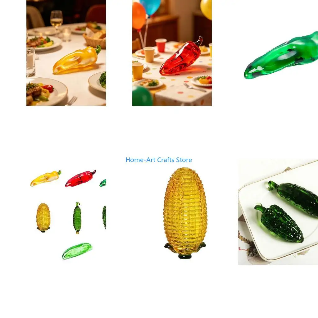 Y3NA Small Produce Crystal Figure for Desk Side, Shelf Display, Counter Placement and Dining Area for Daily Home Use
