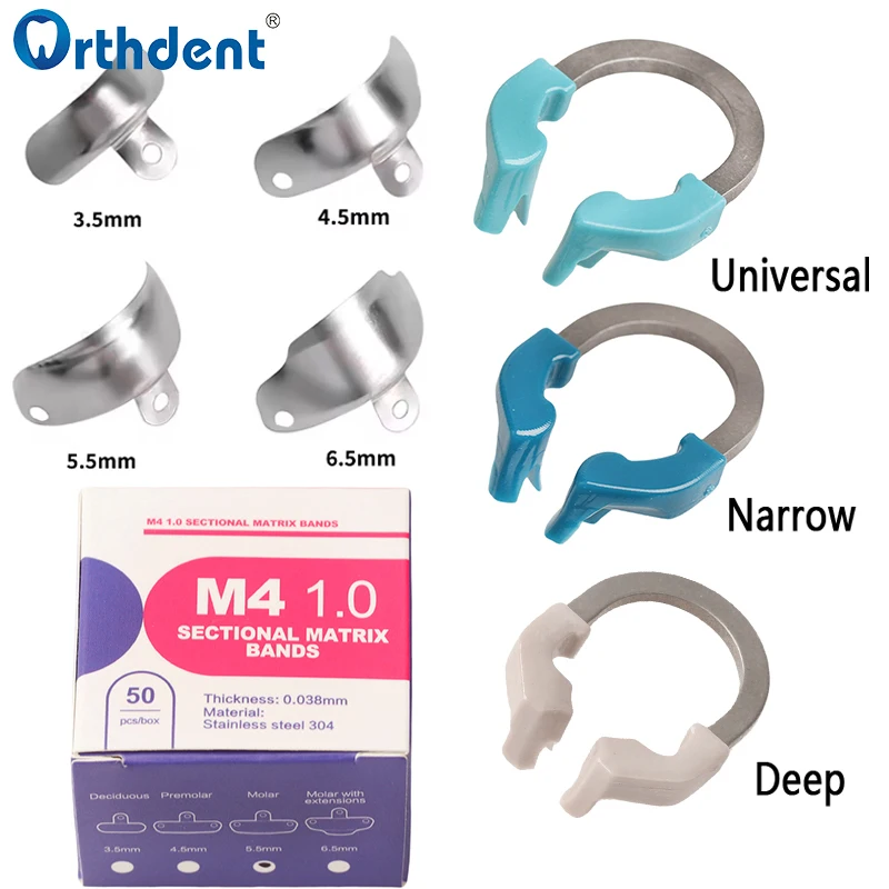 

Dental Matrix Bands NITI Metal Matrices Clamp Ring Sectional Contoured Matrix System Nickel Titanium Clamping Ring Dentist Tools