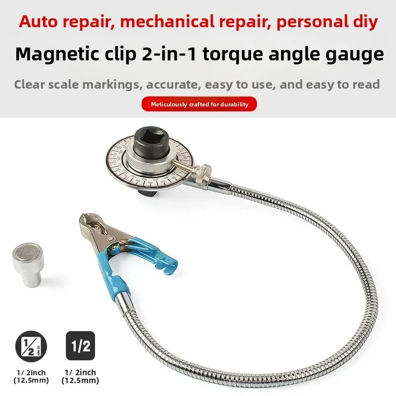For 1/2 Inch 60 Degree Torque Angle Gauge Magnetic Angle Strap Wrench Special Tool