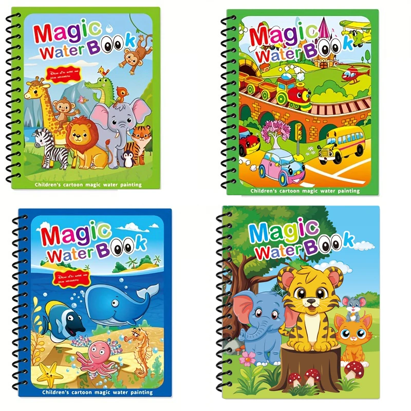Giocattoli Montessori Libro da colorare riutilizzabile Libro da disegno ad acqua magica Giocattoli sensoriali per la prima educazione per bambini Regalo di compleanno