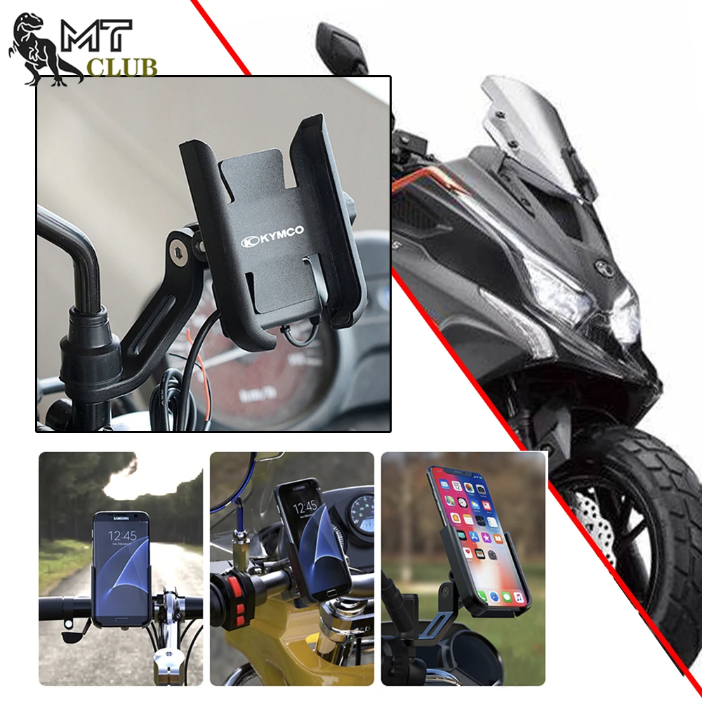 Motorcycle Handlebar Mobile Phone Holder GPS Stand Bracket For KYMCO XCITING 250 300 400 Kxct Downtown DT 250i 300i 350i XTOWN