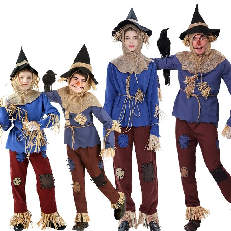 

New Halloween Costume Straw Man Cosplay for Adults And Children Parent-Child Role Play Stage Performance Traditional Chinese ...