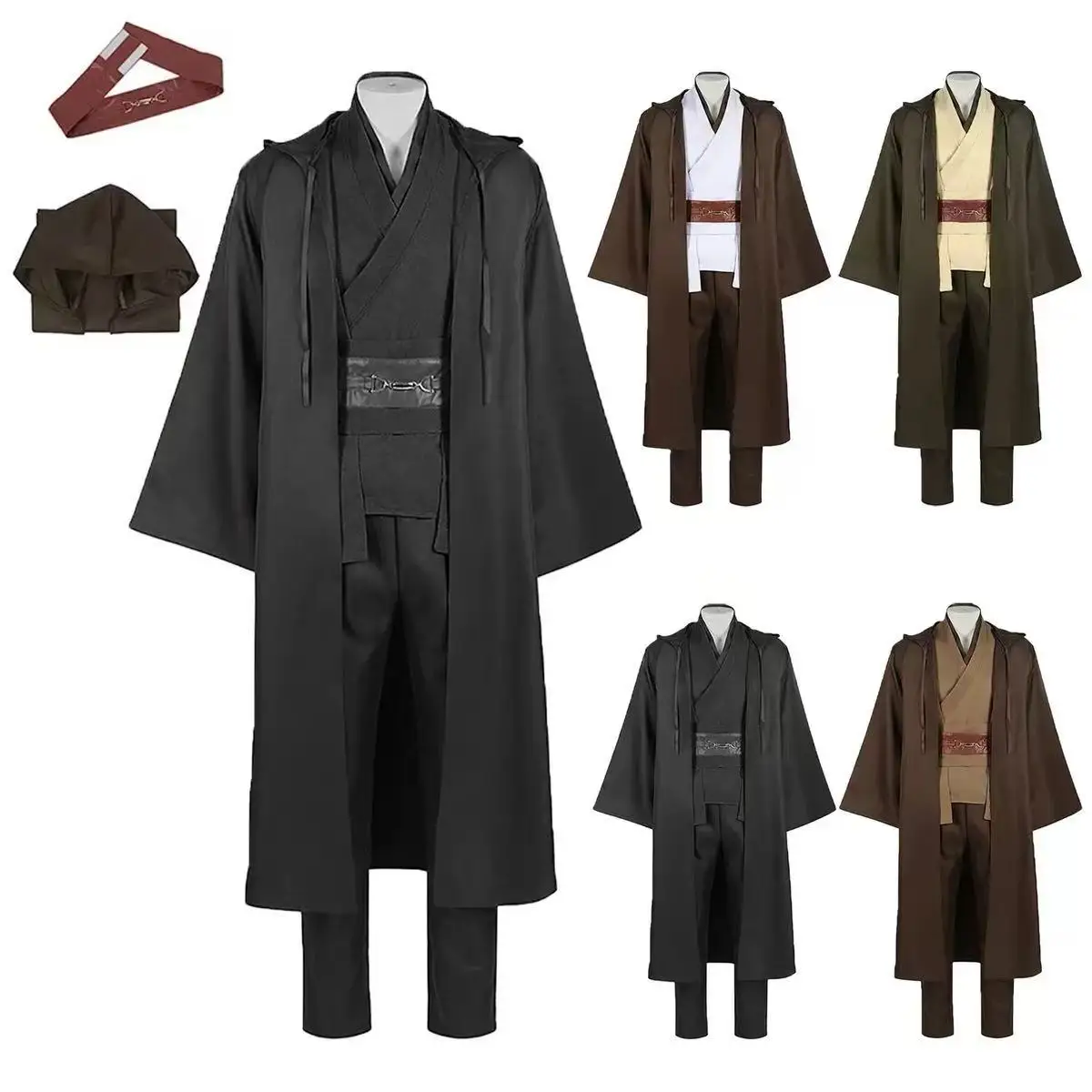 

Jedi Costume Anakin Cosplay Obi Halloween Carnival Party Outfits