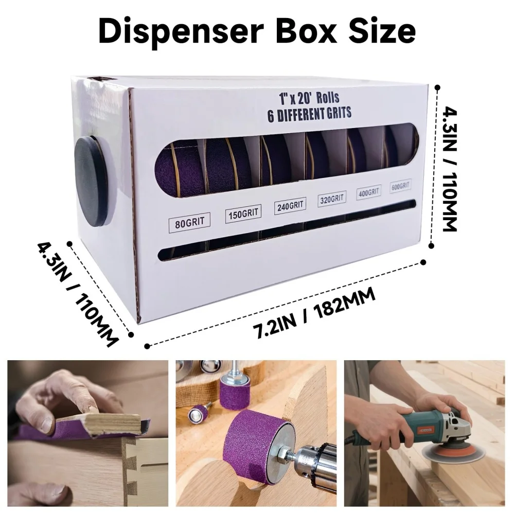25mm Purple Sand Abrasive Cloth Rolls For Metal Wood Glass Polishing 4 5 6 Pack Abrasive Tool Sandpaper Roll