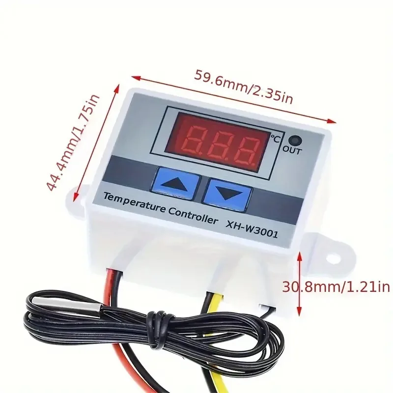 1pc XH-W3001 Microcomputer Digital Temperature Controller, Electronic Thermostat Control Switch With Sensor