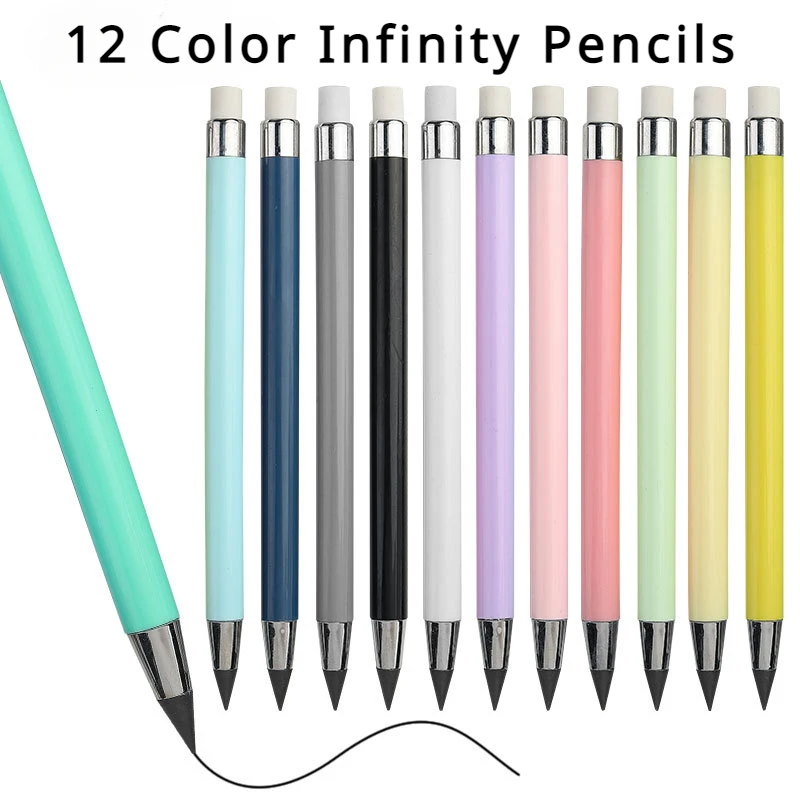 Infinity Pencils No Sharpening Eternity Pencils No Ink Kawaii Unlimited Pens Art Supplies Office School Stationery Nib Eraser