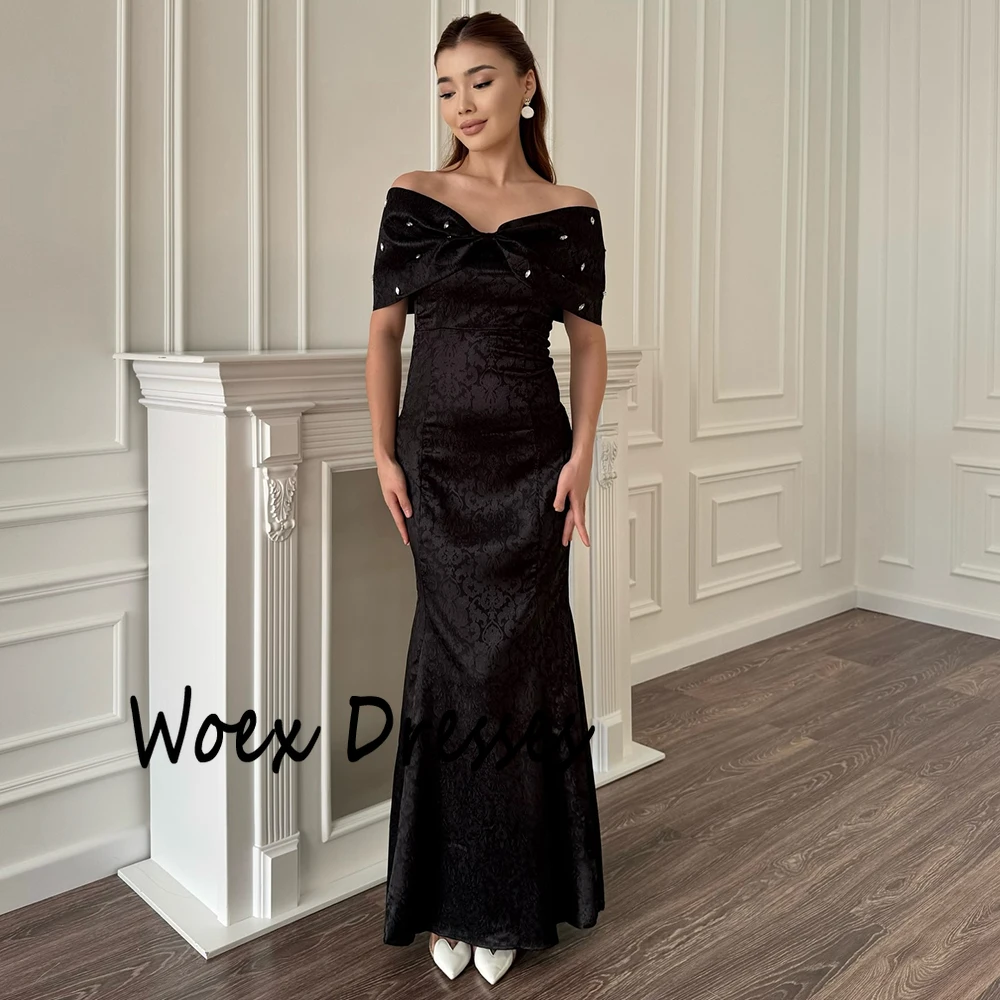 Sukienki wieczorowe damskie na ramiączkach, czarne, z odkrytymi ramionami, bez rękawów, satynowe, z kryształkami, sukienki na imprezę, syrenka, długość do kostek, suknie balowe.