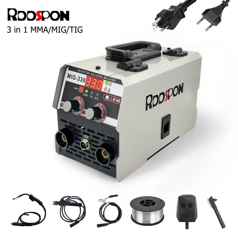 

RDDSPON 3 In 1 Welding Machine For Home Use MMA MIG TIG 330A Adjustable Electric Welder Welding Equipment LED Digital Display
