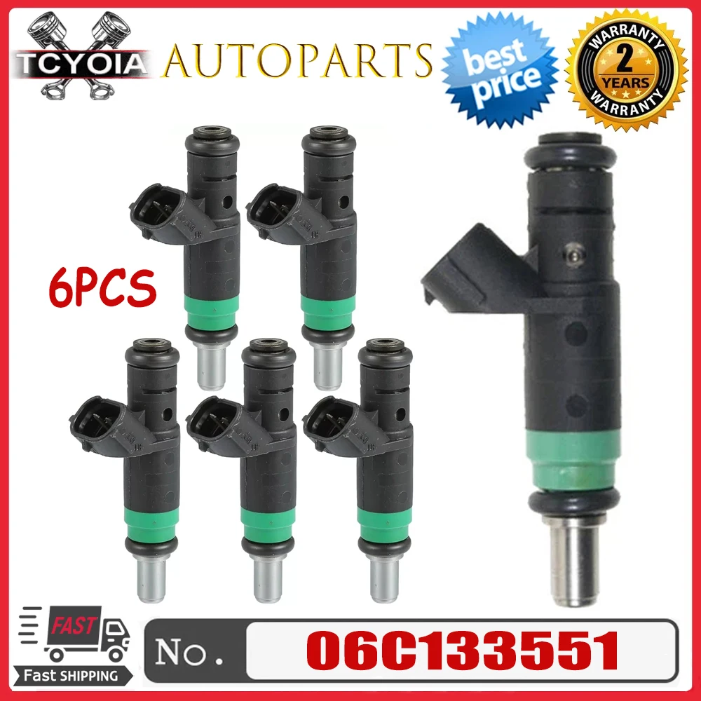 

6pcs/lot OEM 06C133551 Fuel Injectors For AUDI A4-QUATTRO 2002-2006 A6-QUATTRO 2002-2003-2004 3.0L V6