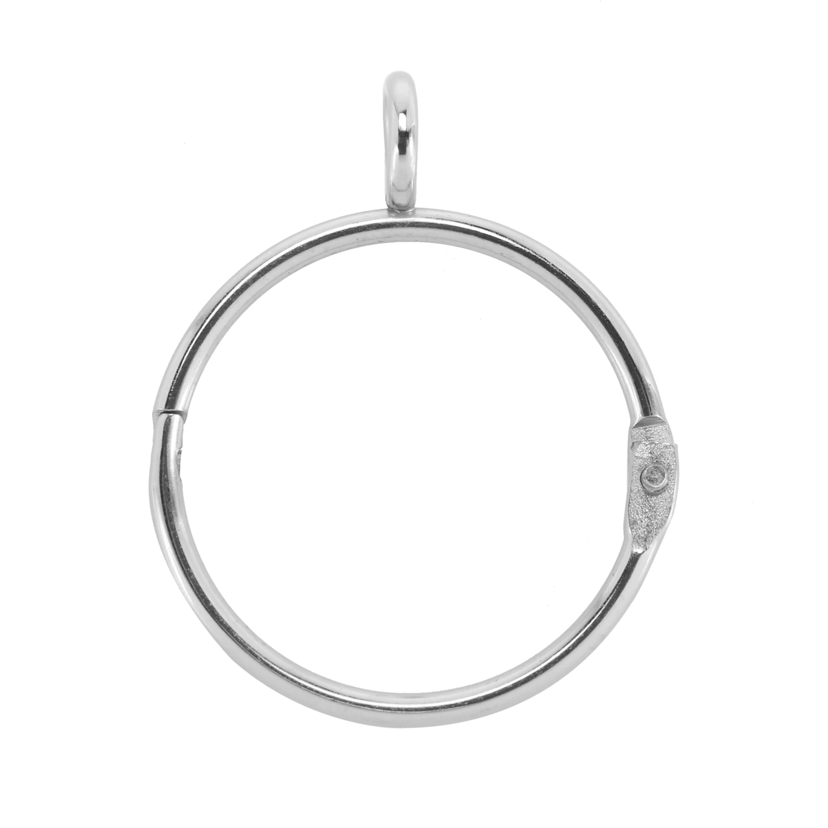 20 Pcs Openable Silver Curtain Rings Open and Close Metal Rustproof Drapery Loops with Eyelet for Hook Pins (1.5 Inch)