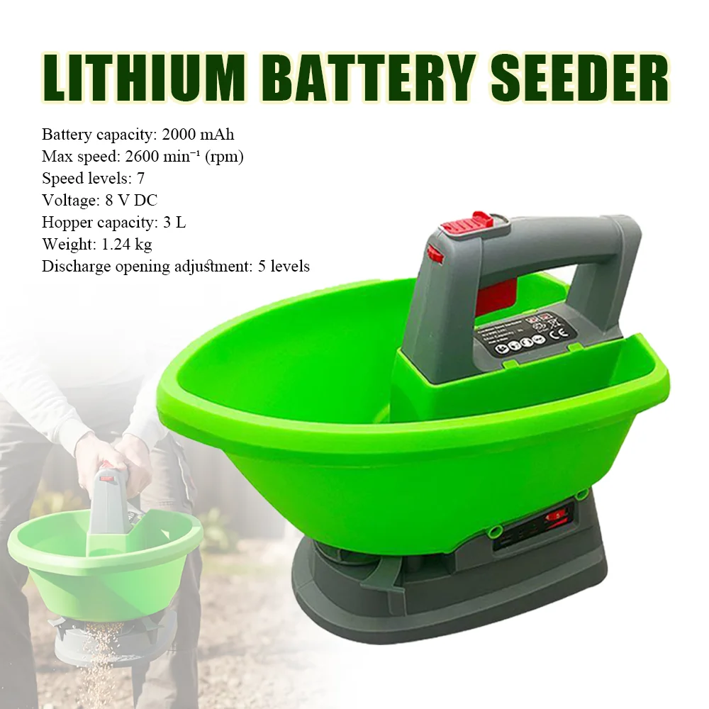

Электрический сеялка-разбрасыватель удобрений с 7 режимами, ручной, автоматический, перезаряжаемый, для сада, сельскохозяйственный, большой емкости