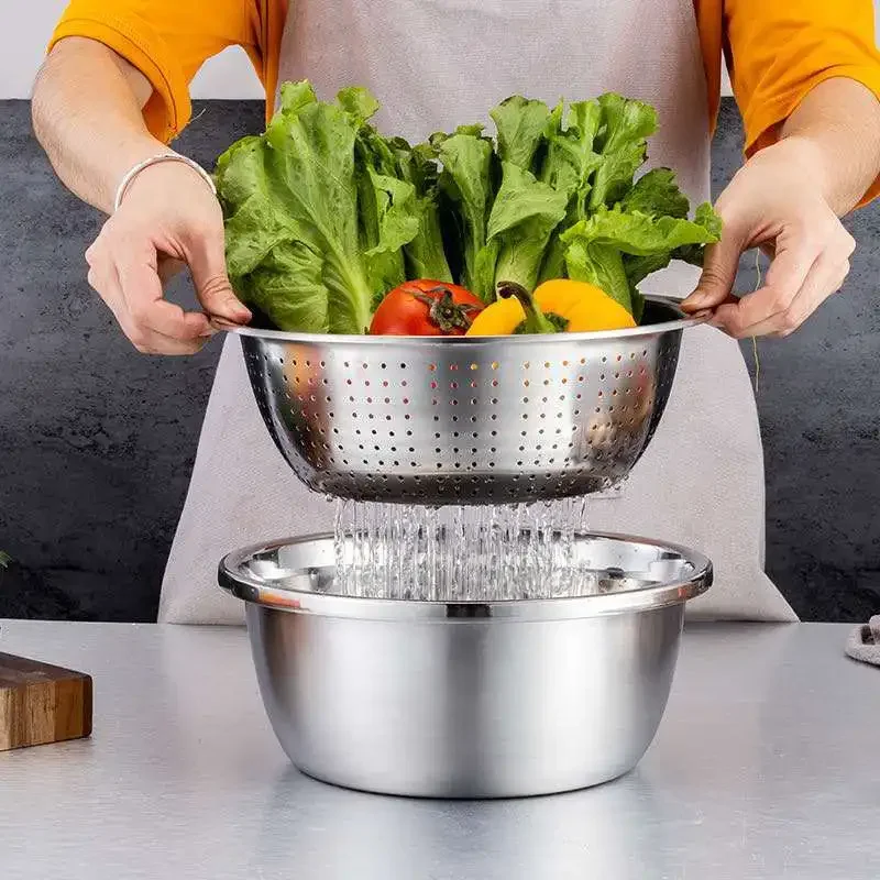 

Овощерезка 3 в 1, сливная корзина, терка для овощей Julienne из нержавеющей стали, чаша для приготовления салата