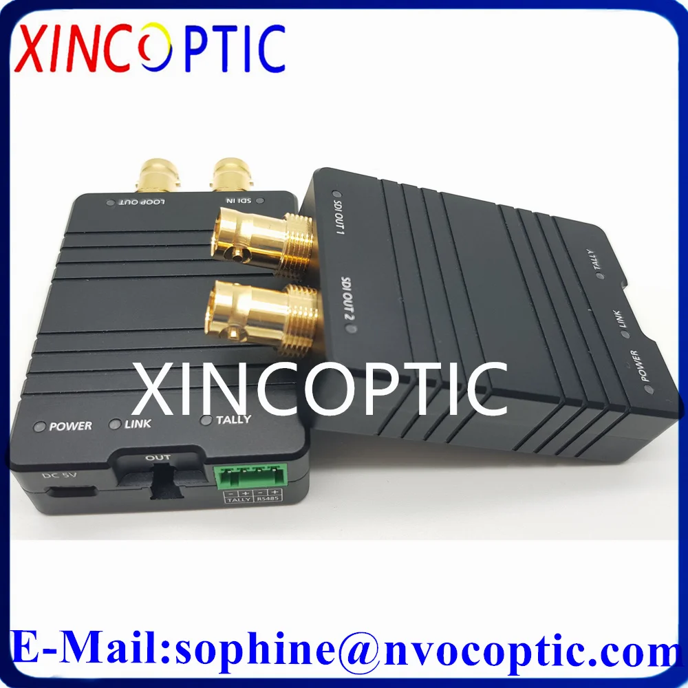 12G-SDI,6G-SDI,3G-SDI,HD-SDI Video To Single LC Fiber Converter With Loopout And Tally/RS485 Support SMPTE Fiber Optic Cable