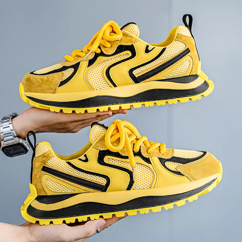 

Лето 2025 г., новая модная модная обувь с дышащей сеткой и толстой подошвой для спорта и отдыха, легкая и универсальная