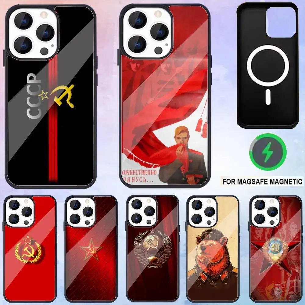

Great USSR Russian Banner Phone Case For iPhone17,16,15,14,13,12,11 Plus,Pro Max Magnetic For Magsafe Wireless Charging
