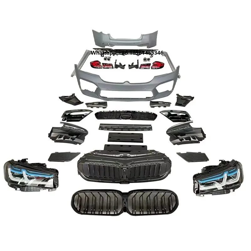 

for 5 Series G30 PRE 2018-2020 G30 PRE Upgrade G30 LCI M5 Style Body Kit Front Bumper Rear Bumper Side Skirts Head Light