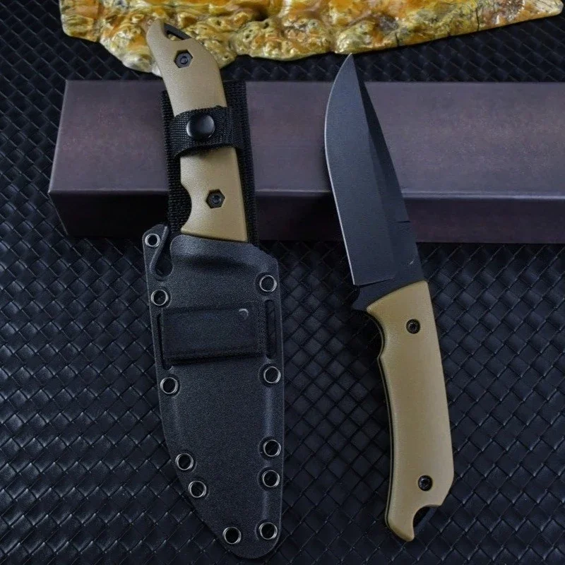 KB 7503 سكين مستقيم عالي الجودة 9Cr13Mov شفرة ألياف النايلون مقبض مقاومة للصلابة بقاء المحمولة سكين الدفاع عن النفس