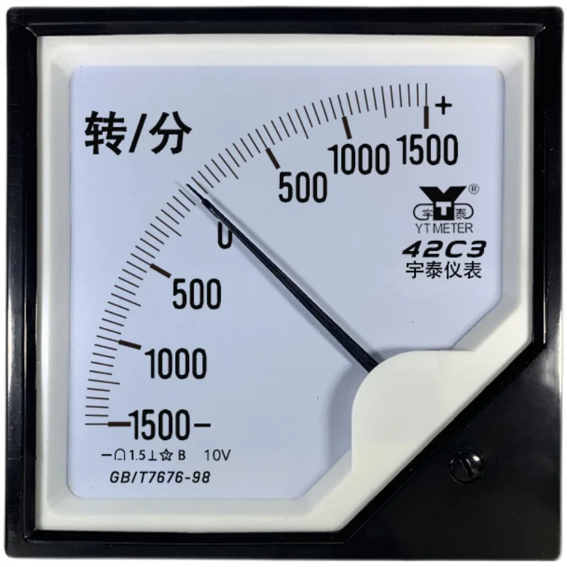 42C3 10V Positive and Negative Tachometer 1500 R/min Speedometer Rpm R/Min Pointer Voltmeter DC 42c2