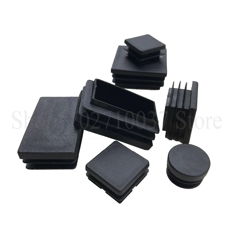 Black Square Plastic Blanking End Cap Tube Pipe Inserts Plug Bung Insert Stopper Chair Table Feet Cap Anti Slip Wear-resistant