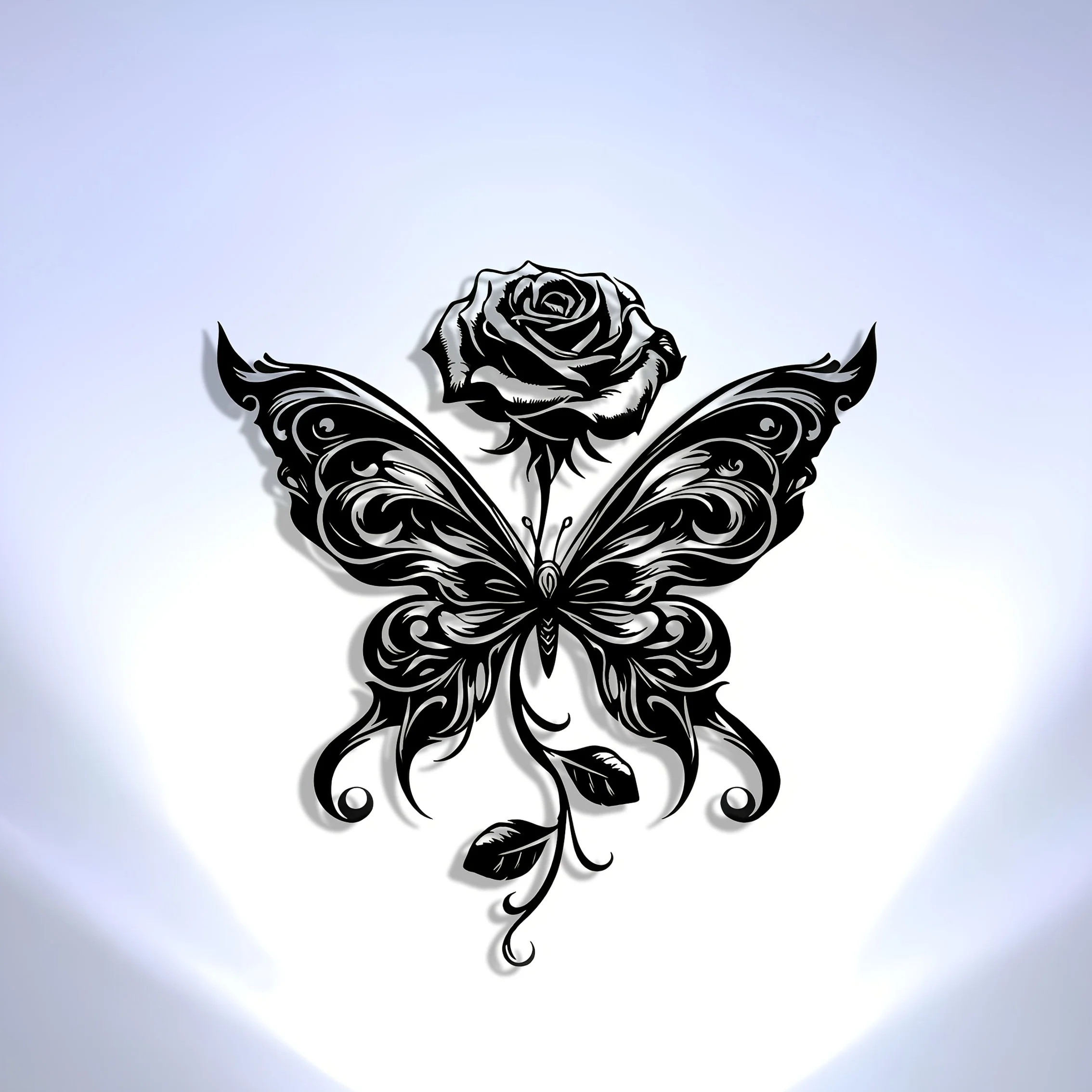 1Pc Fine Craftsmanship: Beautiful Butterfly and Rose Metal Plaque, Halloween Abstract Art, Christmas Elegant Design, Wall Art, Craft Sign Wall Decoration, Suitable for Office, Home Living Room, Bedroom, Terrace, Kitchen, Courtyard Wall, Shop Lobby Decoration, Cafe, Dance Hall and Bar, Rural and Farm Decor, Housewarming, Holidays, Birthday Gifts, Removable and Reusable