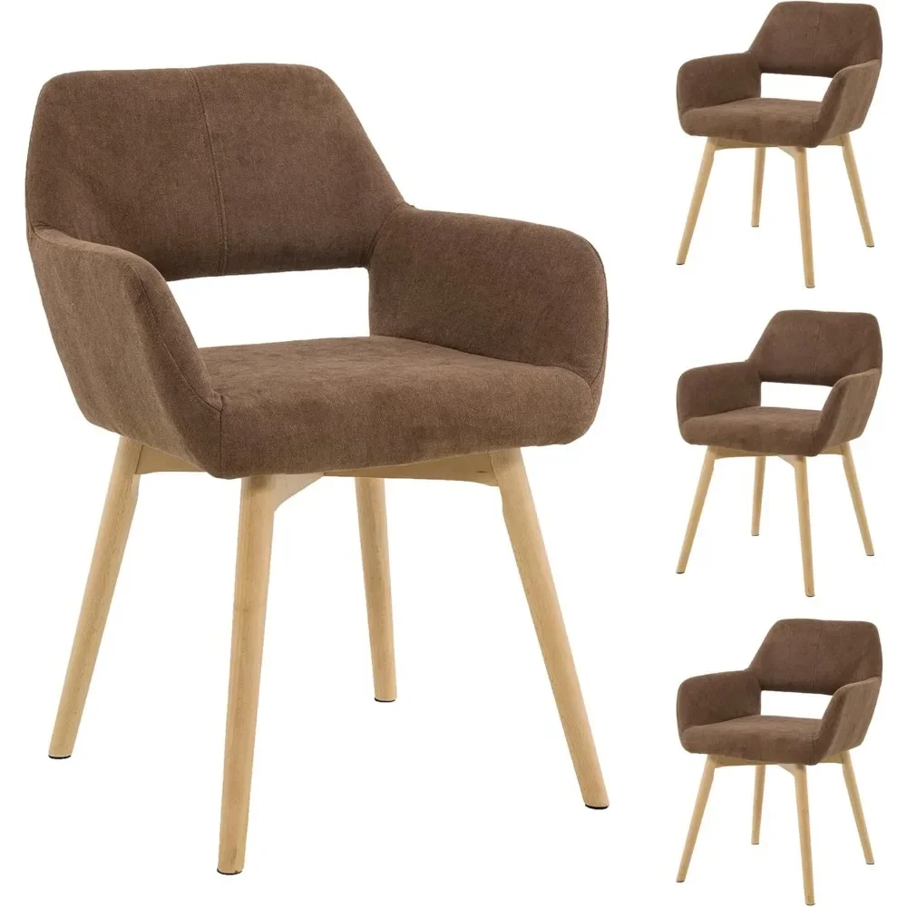 

Современные обеденные стулья середины века, набор из 4 и 2 и 6 удобных акцентных стульев, мягкие кухонные стулья для столовой, гостиной