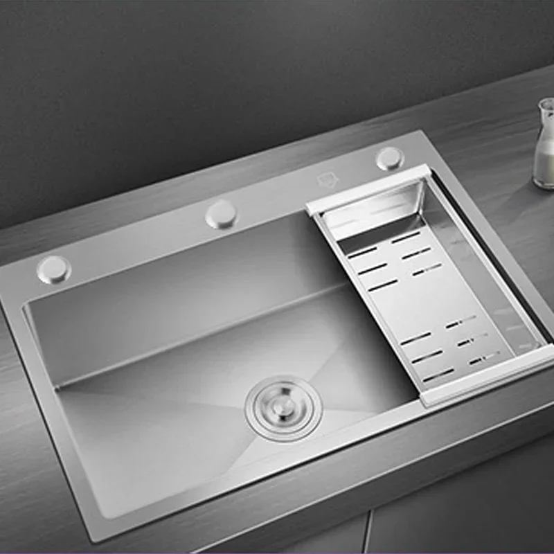 Muebles Fregadero de cocina plateado Acero inoxidable 304 Instalación sobre encimera o bajo montaje Lavado de barra de lavabo individual