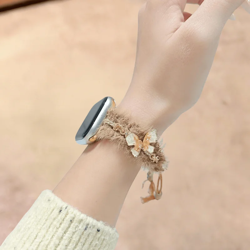 

High-end minimalist watch strap compatible with iWatch bands (38mm, 40mm, 41mm, 42mm, 44mm, 45mm, 49mm) - a stylish handmade acc