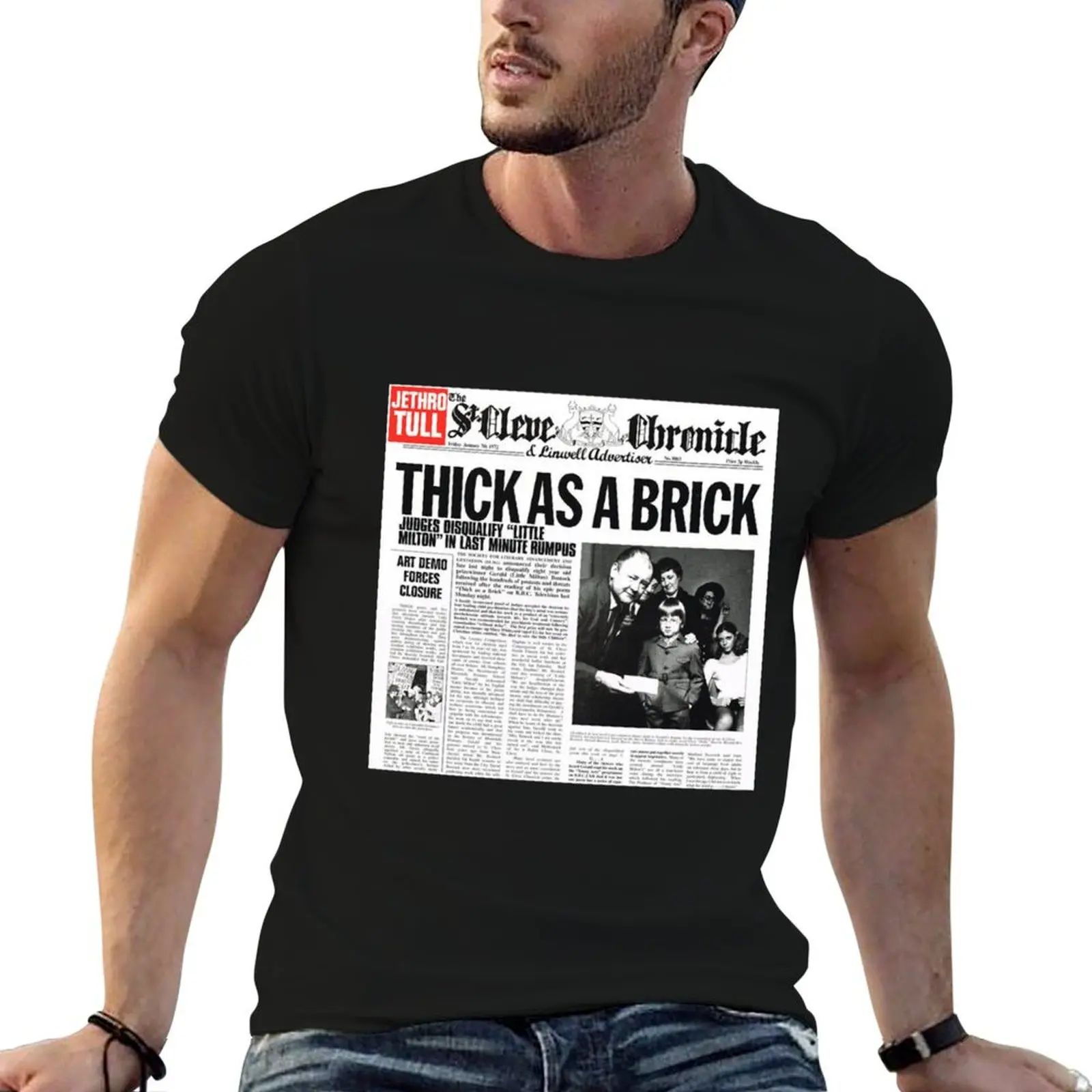 Camiseta Jethro Tull - Thick As A Brick, camisetas engraçadas, camisetas de humor negro para homens, camisetas para homens, pacote de camisetas de algodão