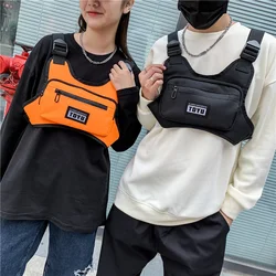 Unisex Nylon Peito Rig Bags, Oxford Peito Packs masculinos, Streetwear Hip Hop, Multi-bolso, Colete Tático Mochila, Moda de Alta Qualidade