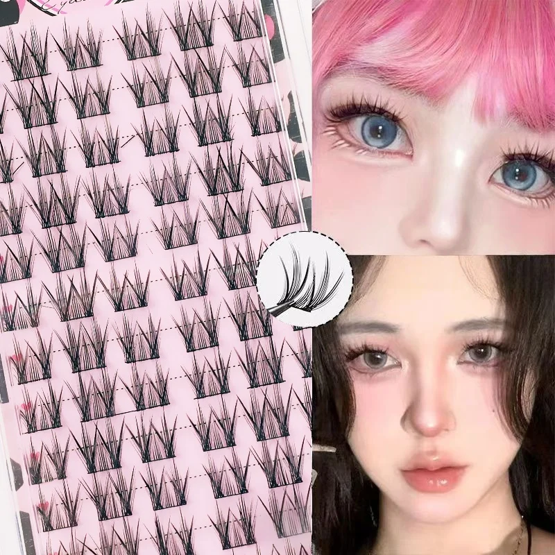 초보자를 위한 착용하기 쉬운 인조 속눈썹 - 자연스럽고 매력적인 외관의 72개 클러스터, 길이 11mm-13mm, D자형 컬, 슈트