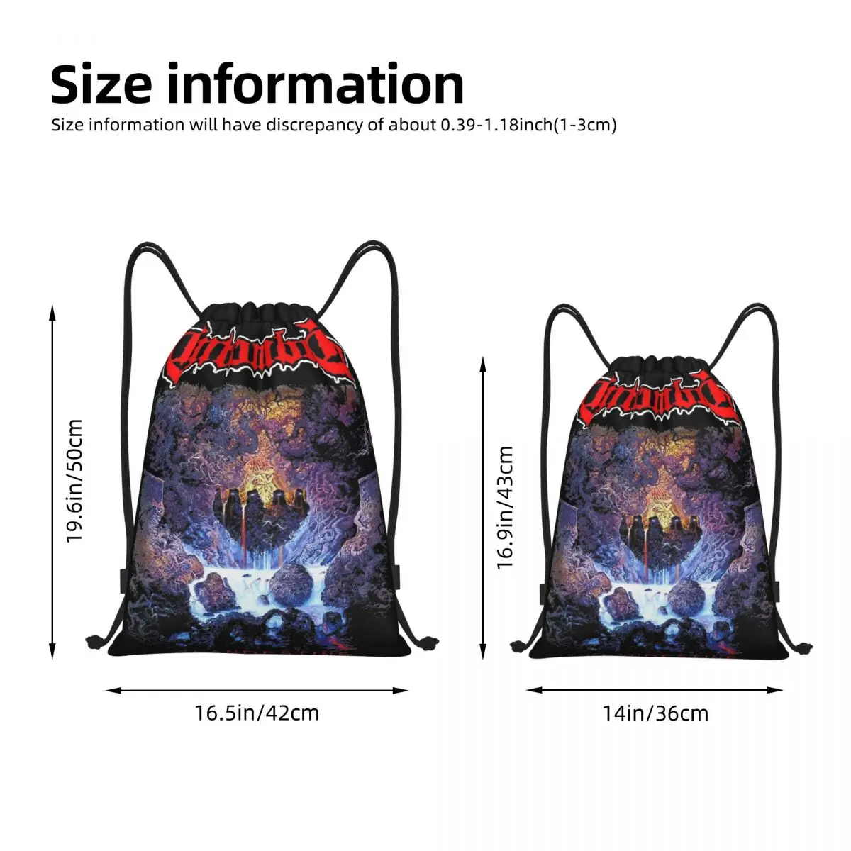 Entombed-Sac à dos de sport Clandestin Proximité Wstring, sac de sport, sac à dos de la vieille école, sac à cordes de la mort suédoise en métal pour l'entraînement