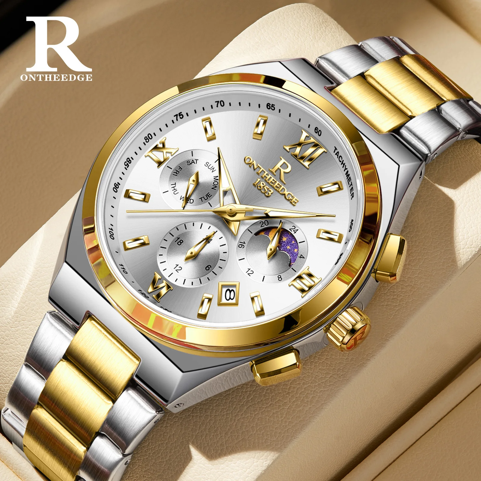 Swiss brand ONTHEEDGE watch hot-selling timing waterproof luminous men's watch live broadcast hot-selling model