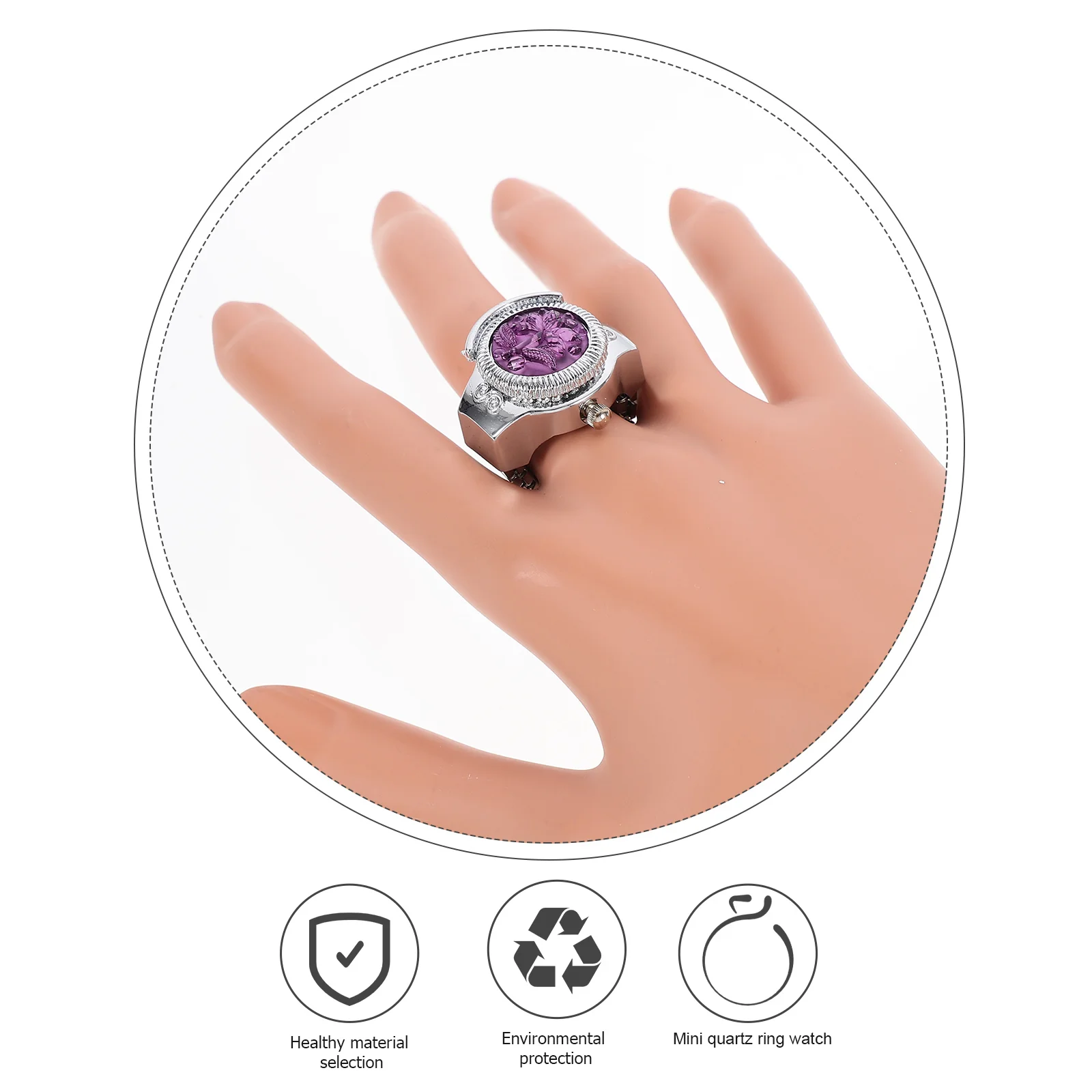 Ring Watch Designed Mini Rings for Women Decor Fashion Decorative Rose Watches