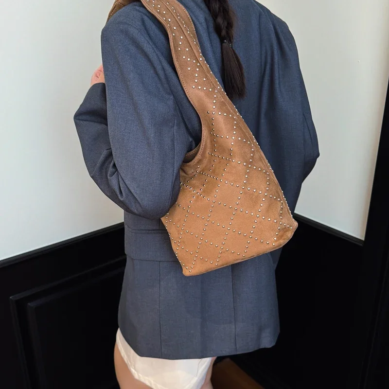 حقيبة يد نسائية جلدية عصرية راقية حقيبة كتف كلاسيكية فاخرة ملابس كروس يومية