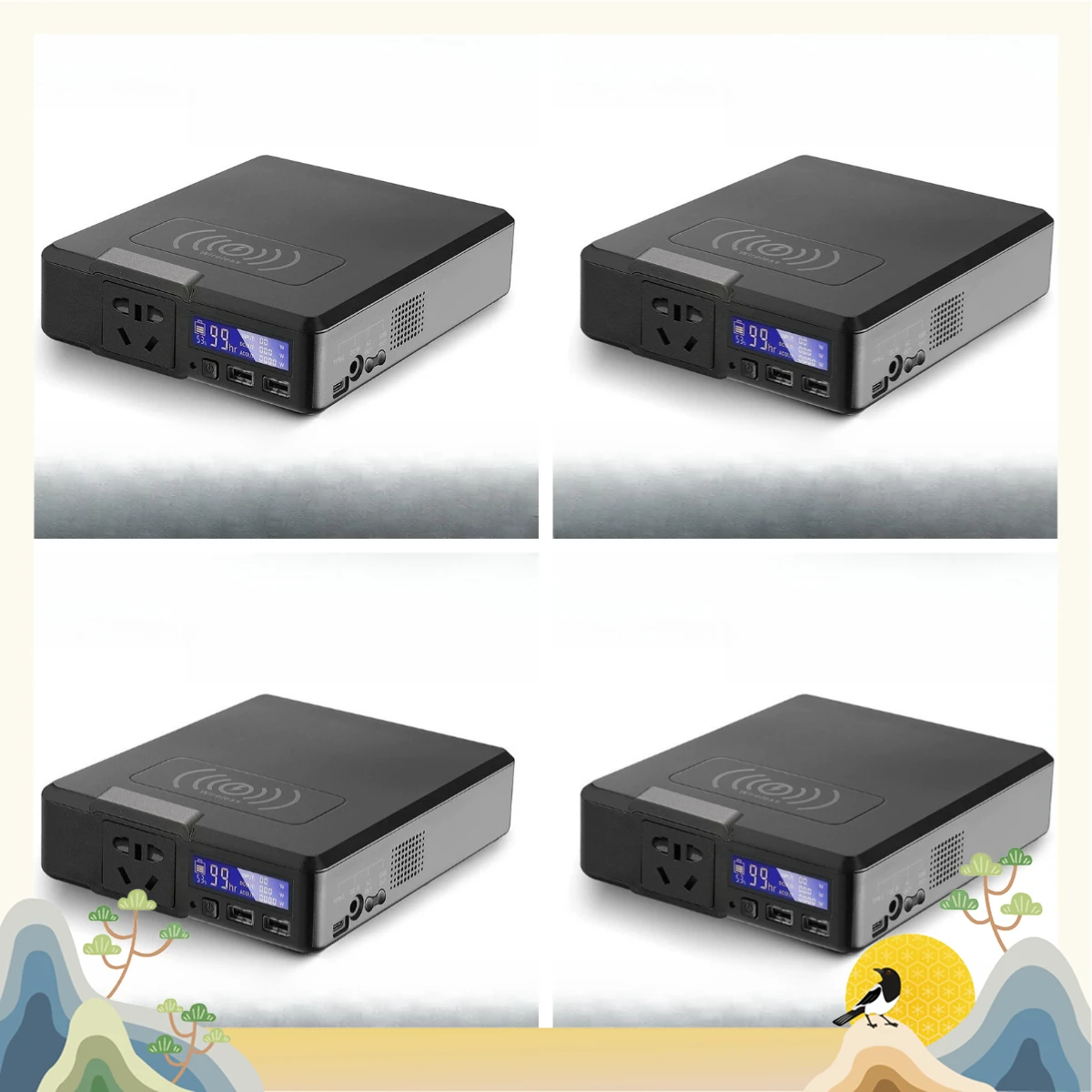 Solar Power Bank 220V Large Capacity Ultra-thin Portable Laptop Wireless Charging Mobile Power Supply