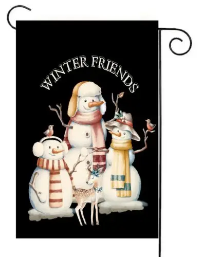 Snowmen Winter Friends Garden Flag ~Double Sided  * Top Quality